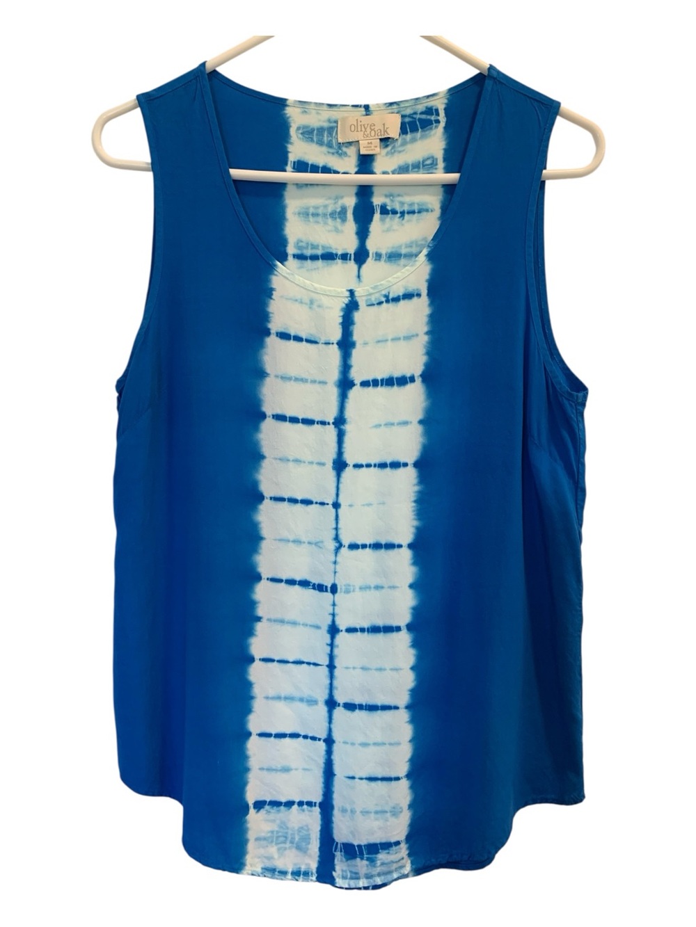 Olive & Oak Sleeveless Tank Blue and White Size Medium